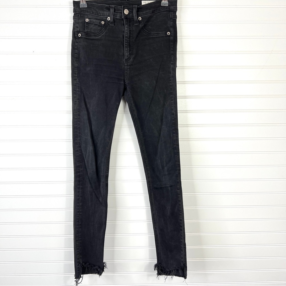 Rag & Bone Skinny Ankle Jeans Women's 26 Black Stretch Denim High Rise